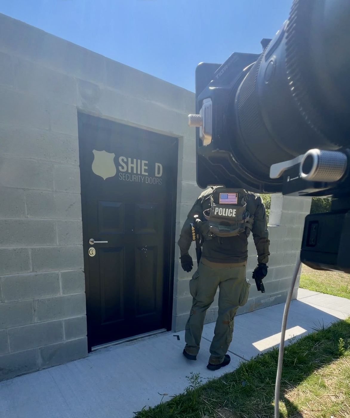 A Shield door after the breaching test